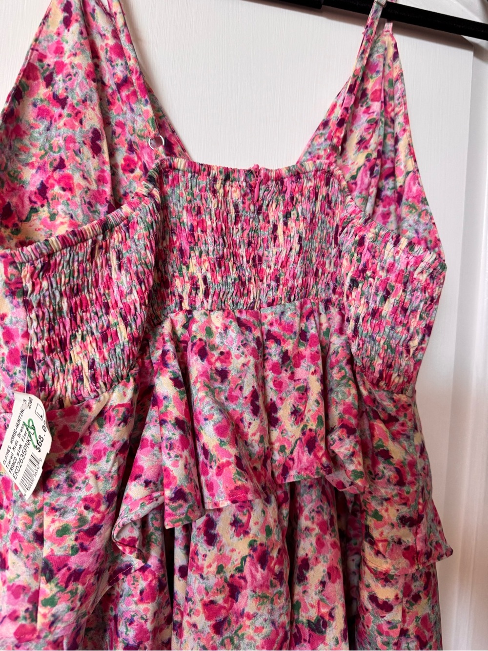 Floral Tiered Midi Dress in Pink - Picture 6 of 6
